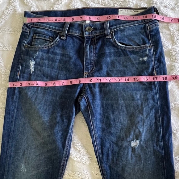 Rag & Bone Dre Capri Skinny Distressed Canyon Medium Wash Stretch Jeans 27 - Picture 9 of 13